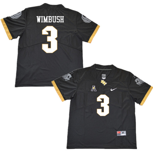 Men #3 Brandon Wimbush UCF Knights College Football Jerseys Sale-Black